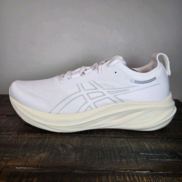 NEW Asics Gel Nimbus 26 Mens Size 11 Running Shoes White Cream 1011B794 - Picture 7 of 12